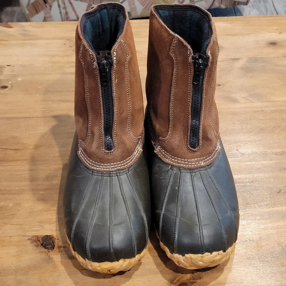 RedHead Mens Size 12 Duck Boots 200g Thinsulate Front Zip Leather Waterproof